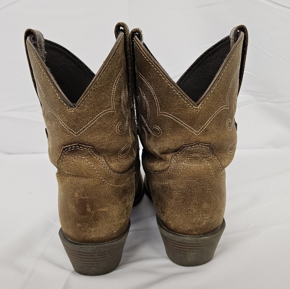 Justin Gypsy Chellie Leather Square Toe Western Cowgirl Boots in Tan Sz 10.5 - Picture 7 of 12